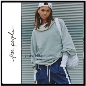 Free People Cutback Mock Neck Pullover Sweatshirt